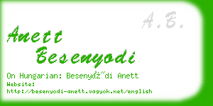 anett besenyodi business card